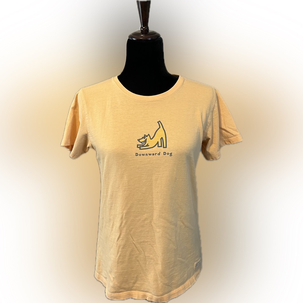 Life is Good Rocket Downward Dog Crusher Tee size S
